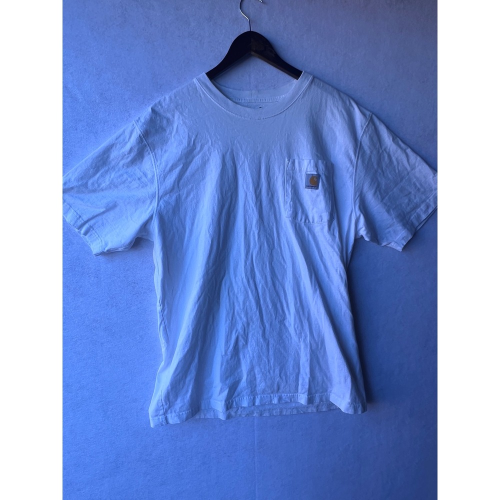 Carhartt Mens Loose Fit Pocket T-Shirt White Short Sleeve Size L Tall K87